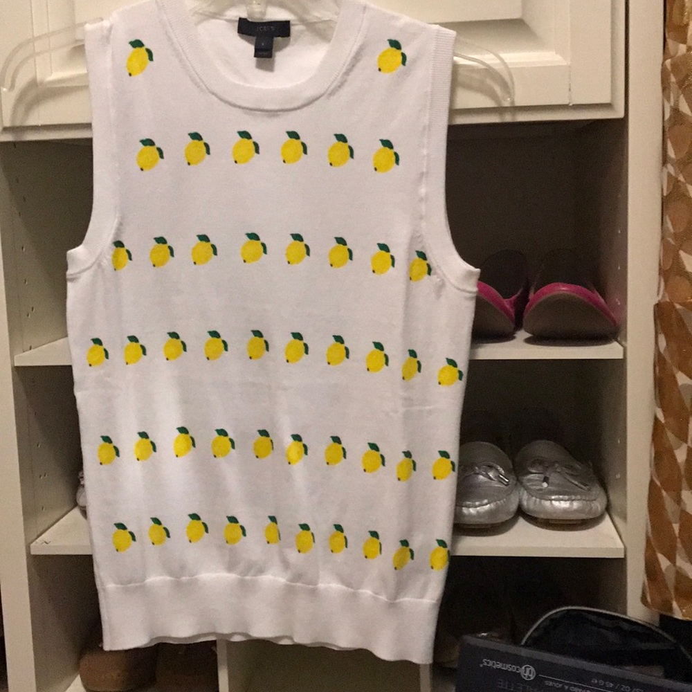 Jcrew lemon print shell. Never worn. Brand new